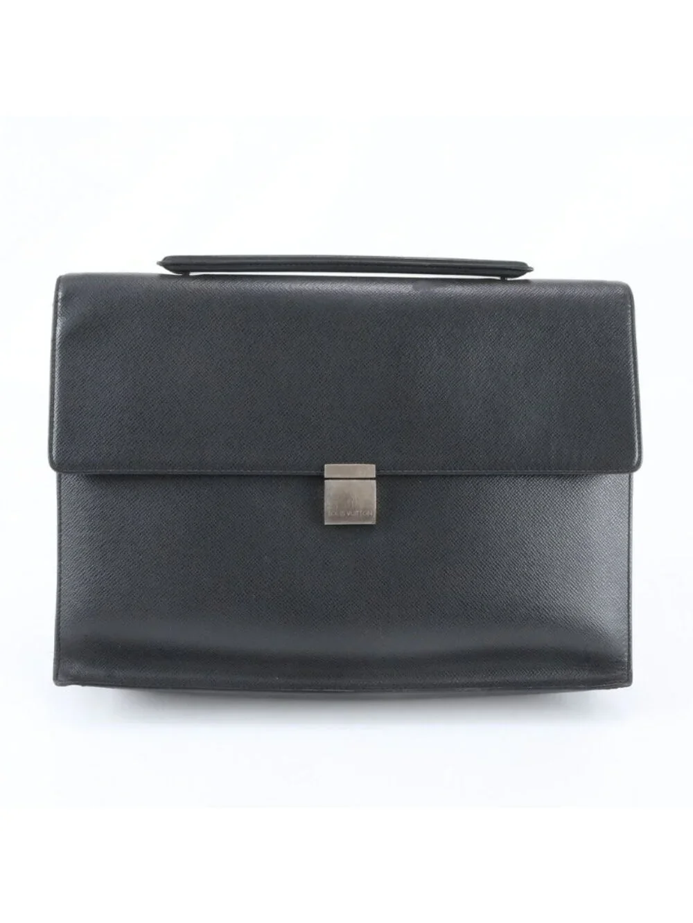 Louis Vuitton Taiga Angara Leather Business Document Briefcase Black